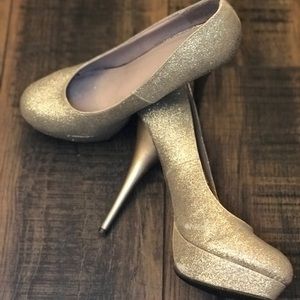 Gold Glitter Heels